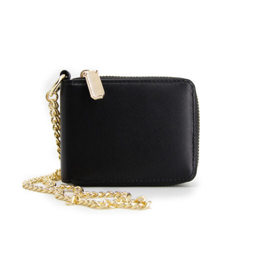 Billetera Monedero Con Cadena Para Mujer F Liso